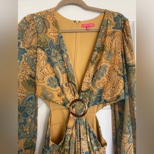 Flying Tomato Maxi Cut-Out Long Sleeve Dress in Floral Print.